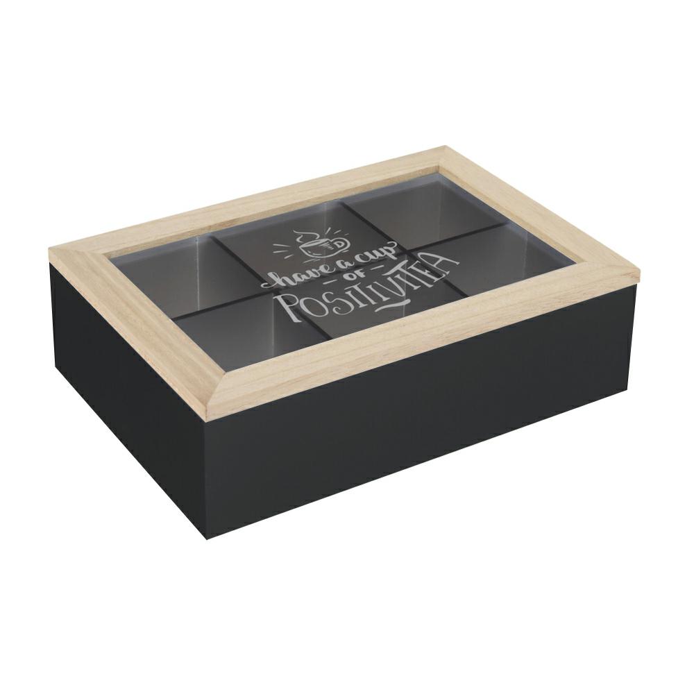 Peragashop Teebox Aus Holz, Teekiste, 24 X 17 X7 Cm