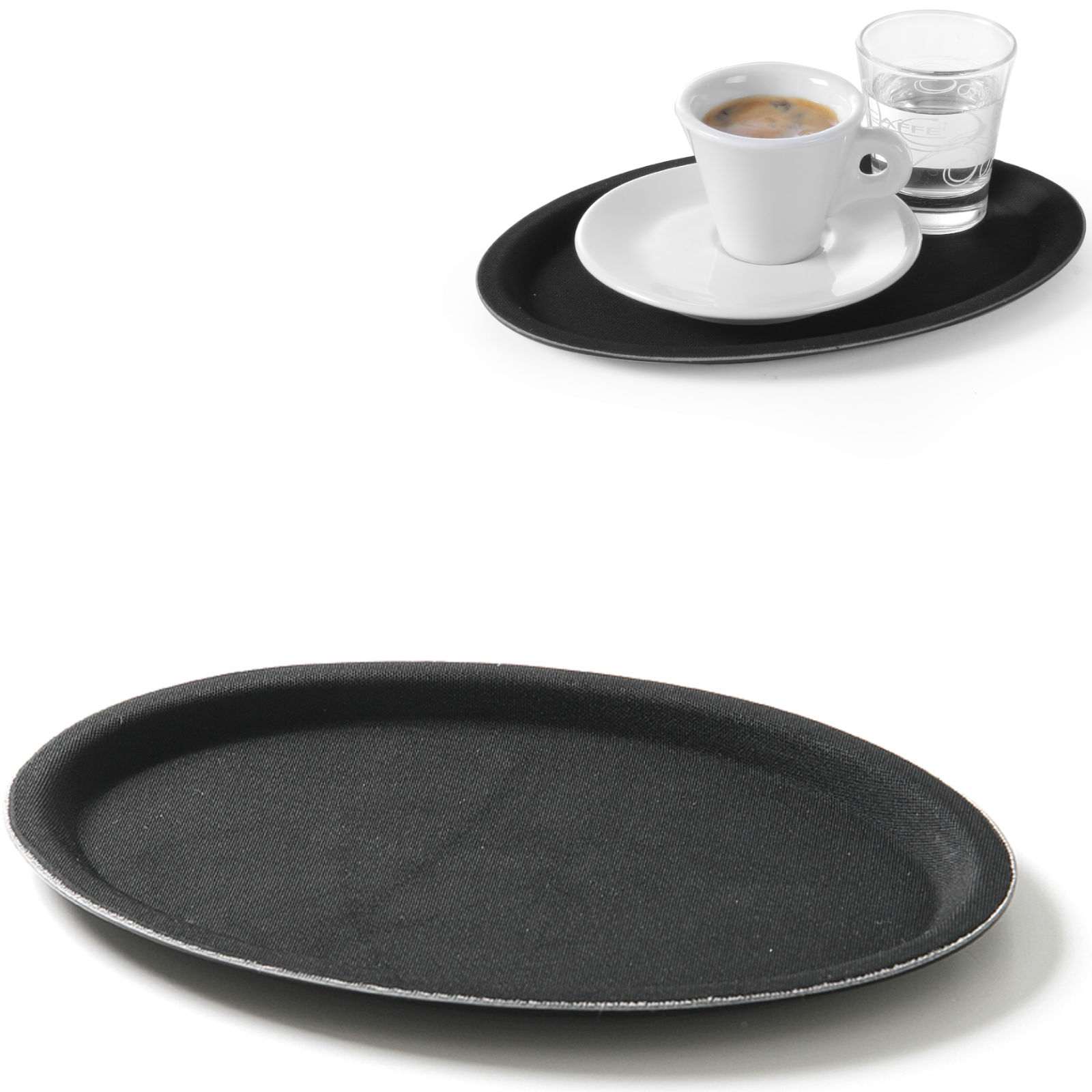 Hendi Schwarz Serviertablett Rutschfest, Oval, 160X230mm - Bild 3