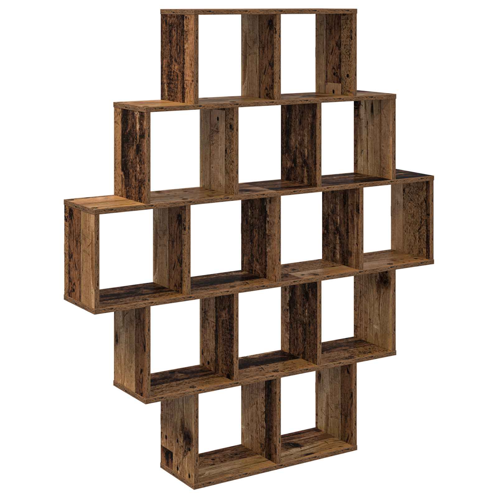 Vidaxl Braun Wall Shelf Old Wood 120 X 20 X 136 Cm Engineered Wood