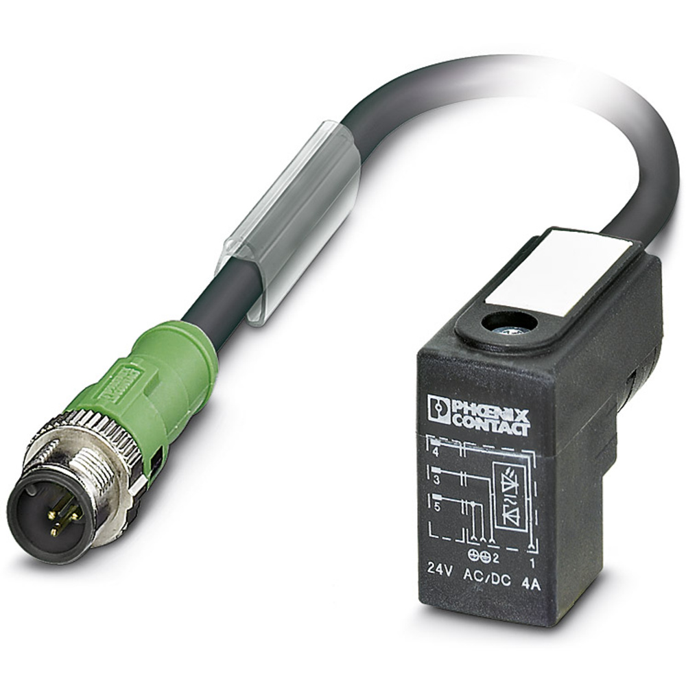 Phoenix Contact Grau - 1435593 Sensor-/Aktor-Steckverbinder, Konfektioniert M12 Stecker, Gerade, Stecker, G