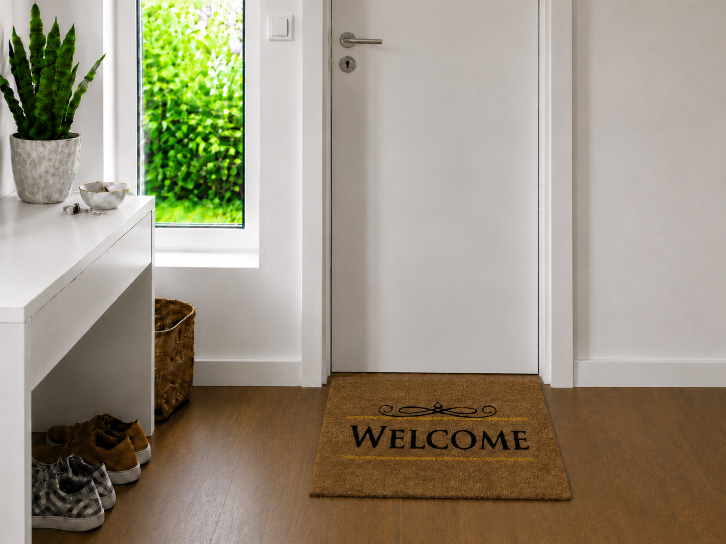 Vivol Kokos-fußmatte - "welcome 2" - 50 X 80 Cm - Rutschfest, Staubfrei & Effektiver Schmutzabrieb