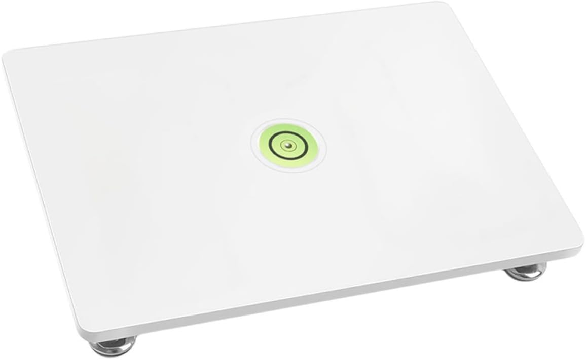 Table de nivellement réglable en résine époxy, niveau intégré, hauteur ajustable, blanche