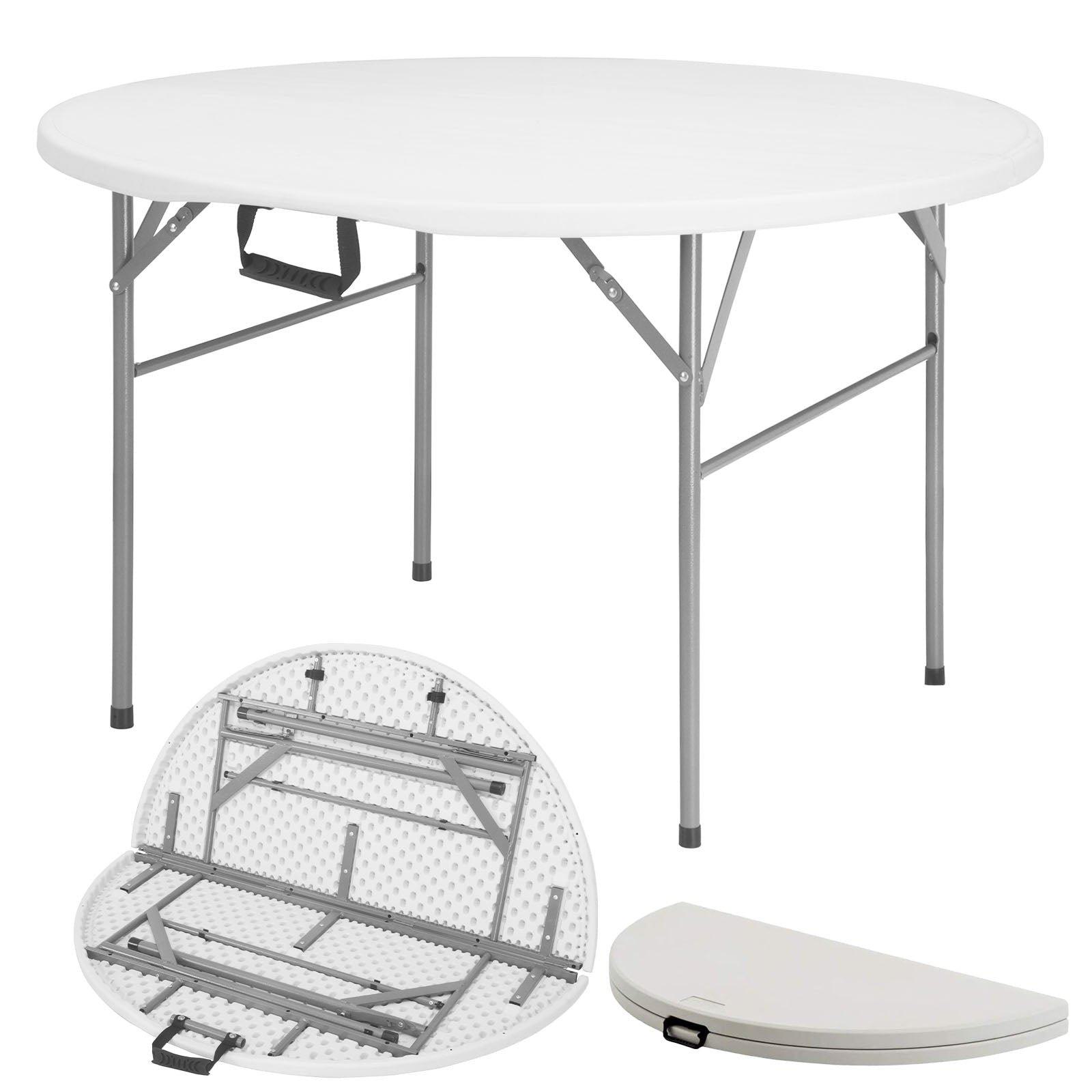 Floordirekt - Table Pliante Shiga Table De Jardin Ronde Blanche Pliable