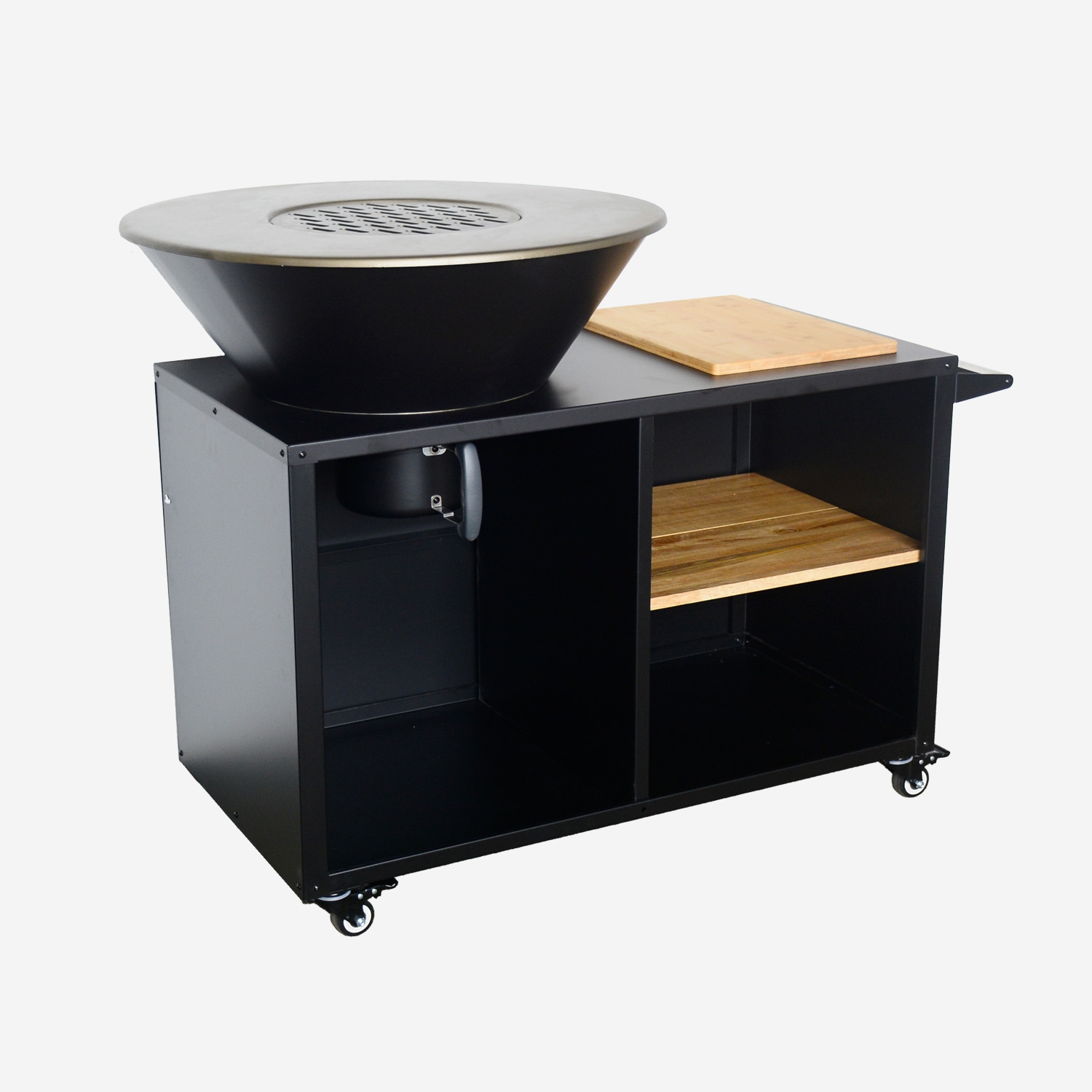 Sweeek Brasero Barbacoa con Carrito y Espacios de Almacenamiento, Ø80cm