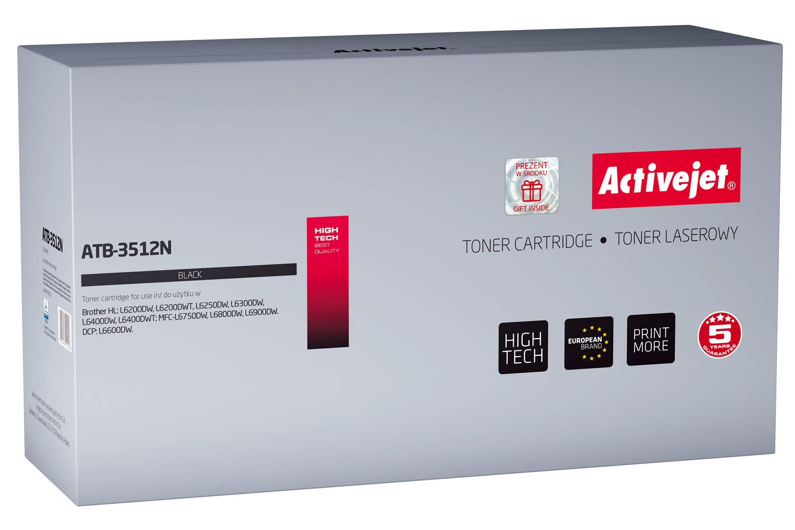 Activejet Schwarz Toner Für Brother Tn-3512 Neu Atb-3512N