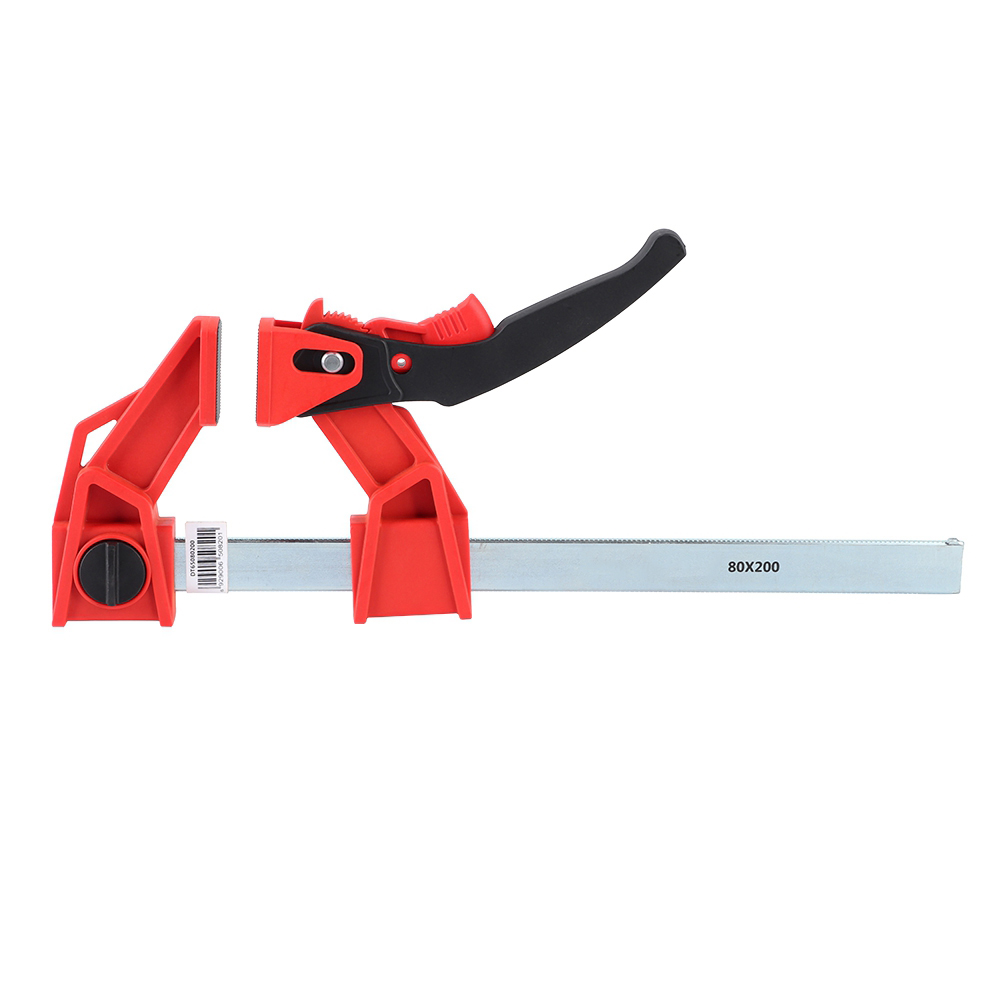 Serre-joint en F à cliquet pour le travail du bois, ouverture 113 mm, mâchoire réglable à 120°, lot de 1