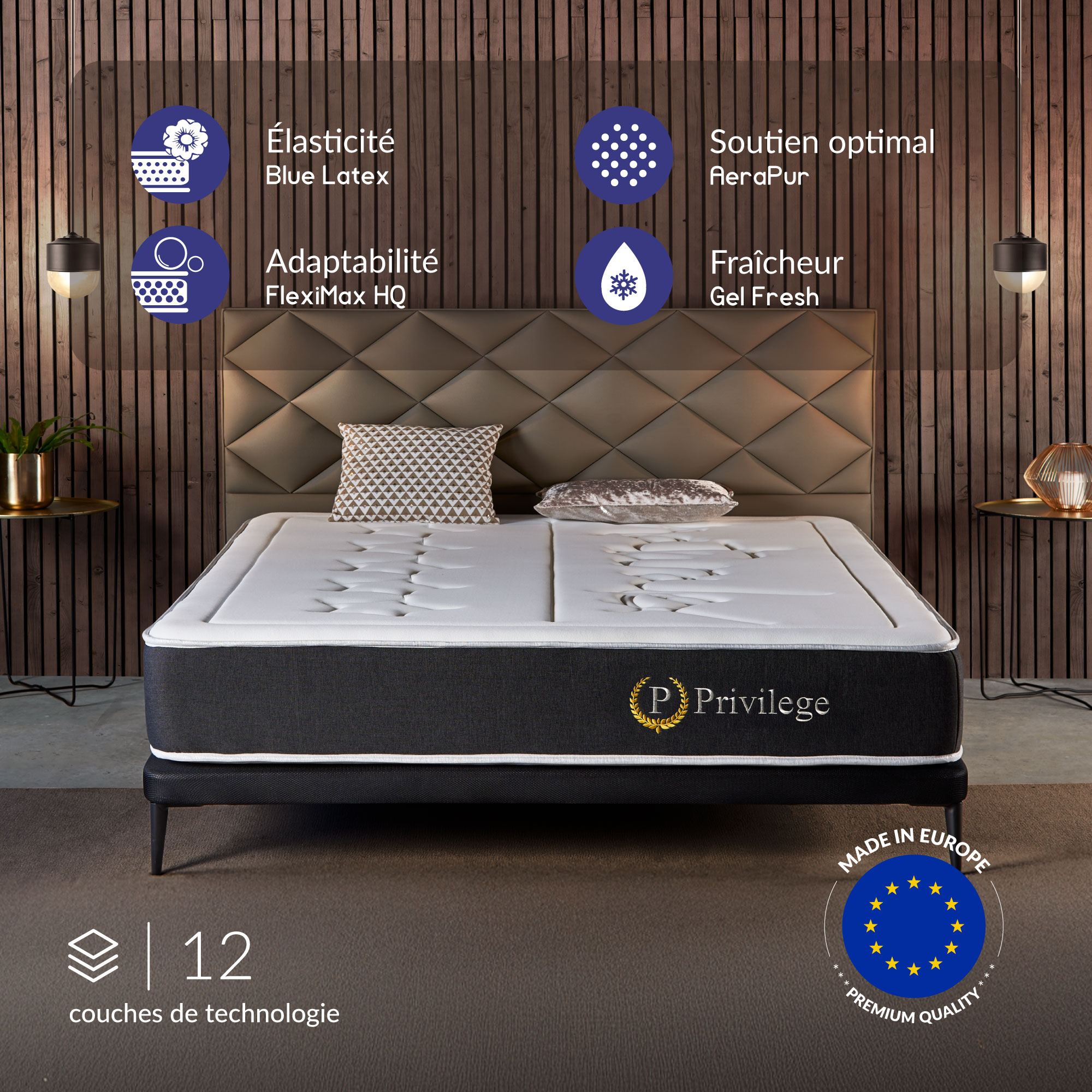 Naturalex - Matelas Privilège 140x190 Cm - Très Épais 30 Cm - Mousse