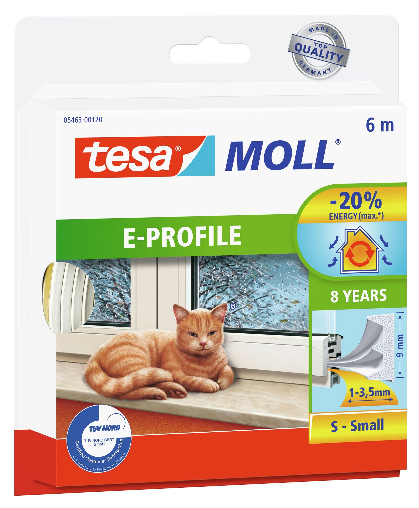 Tesa Weiss Türdichtung, Tesamoll Classic E-Profil Fensterdichtung, Gummidichtung Zum Isolieren - Image 3
