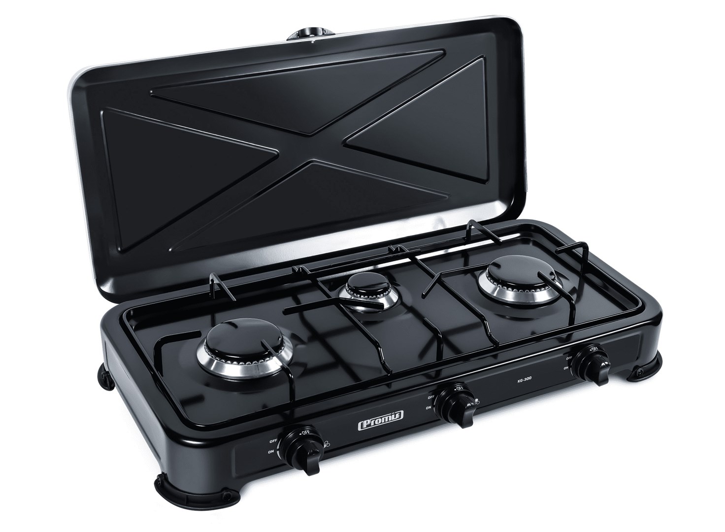Promis Schwarz Gaskochfeld Kg300c 3 Brenner 2900 W Lpg 58 Cm - Bild 3