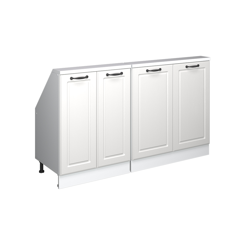 Küchenschrank Für Dachschrägen R-line, Weiß Landhaus/weiß, 140 Cm 2er Set, Vicco