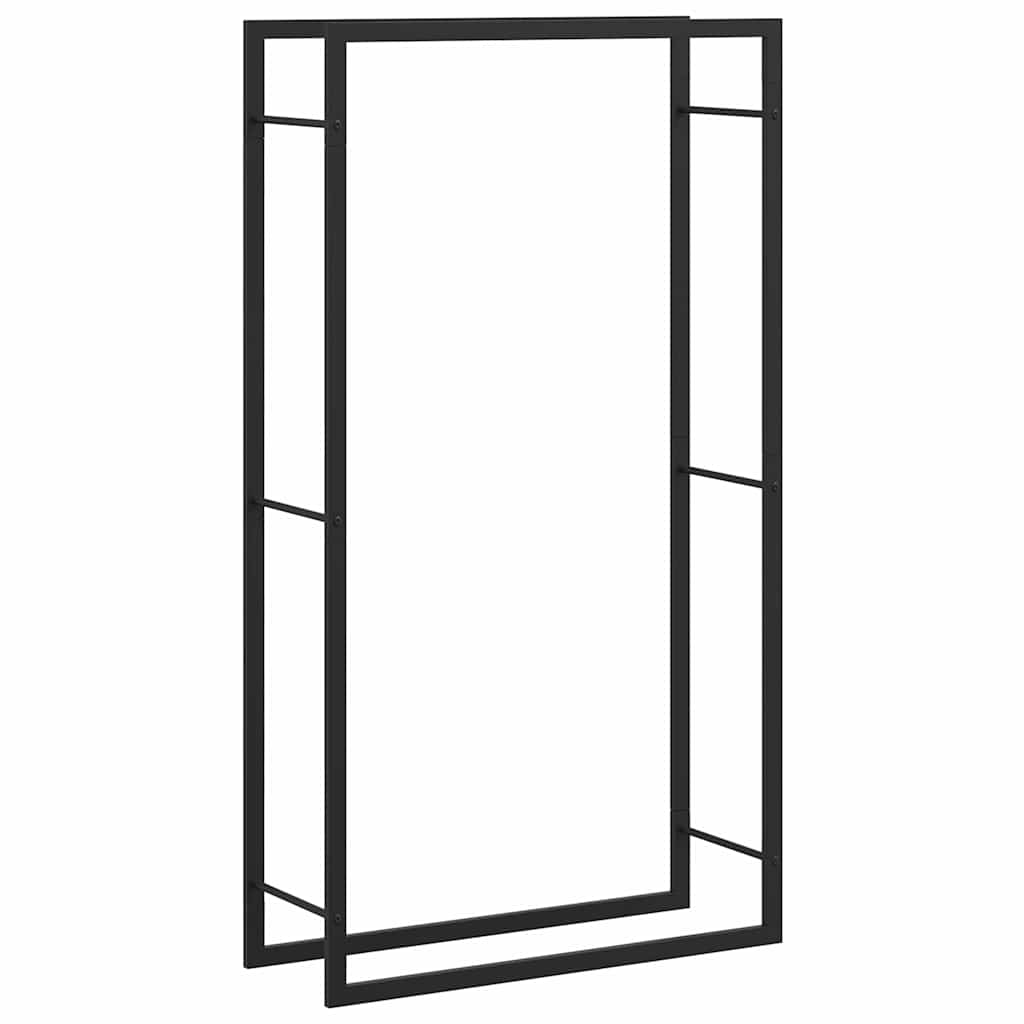 Vidaxl Schwarz Brennholzregal Matt 80X28x154 Cm Stahl