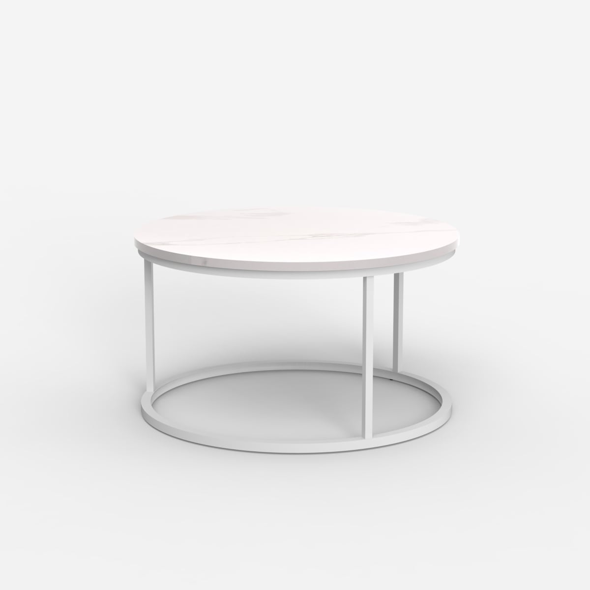 Ahd Amazing Home Design – Table Basse Ronde 80cm Effet Marbre Blanc