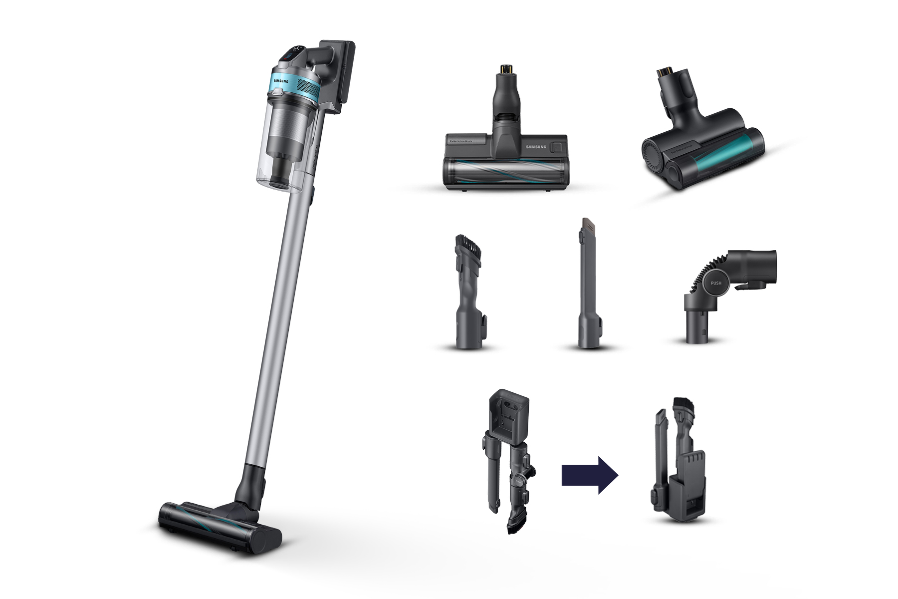 Samsung Grün/Silber Jet 75 Series Teal Mint Sm-Vs20t7532t1/Et Wireless Vacuum, Staubsauger, - Bild 3