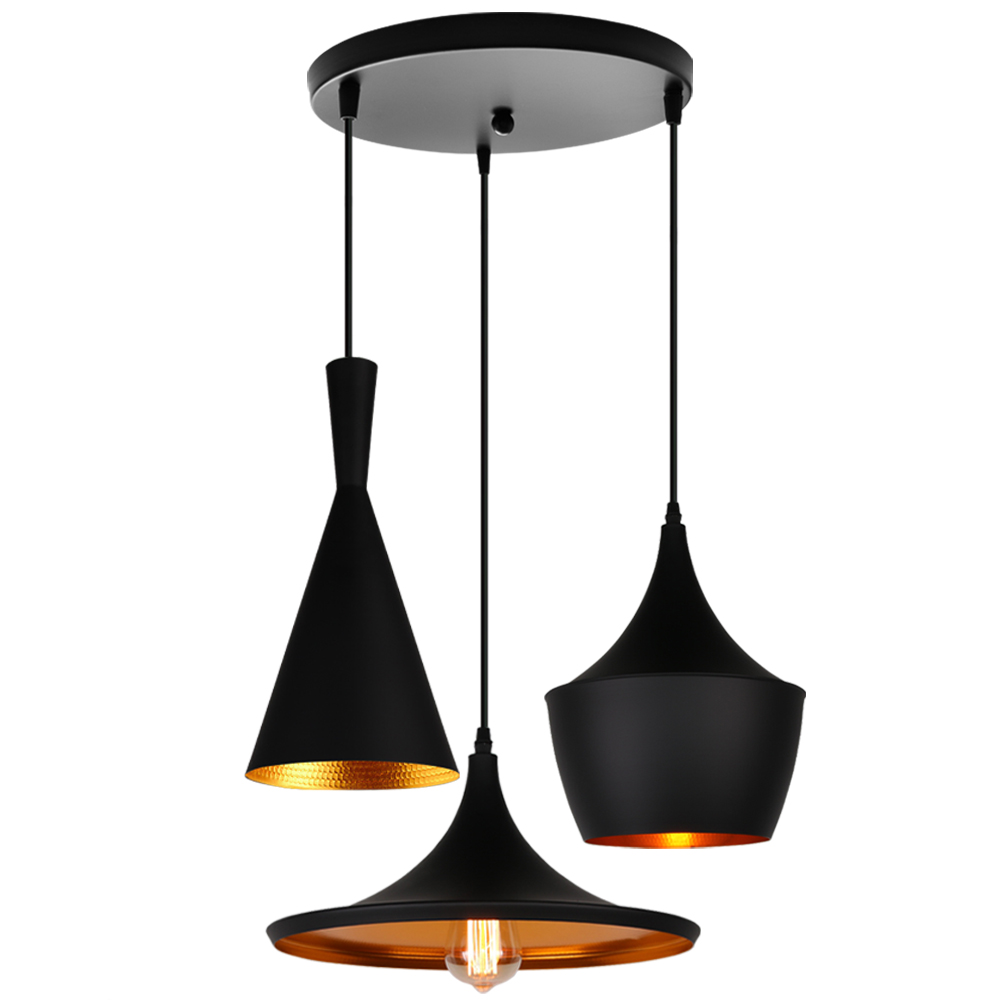Stoex – Lustre Suspension Industrielle Vintage – Abat-jour Rond Ø22cm