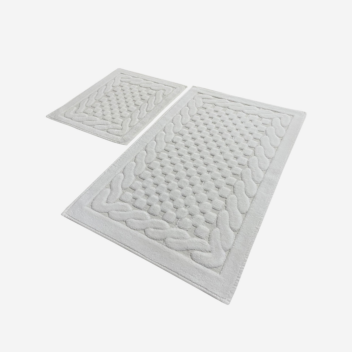 Ahd Amazing Home Design Set Rutschfeste Badematten Aus Baumwolle 2-teilig Bambi - Ecrù