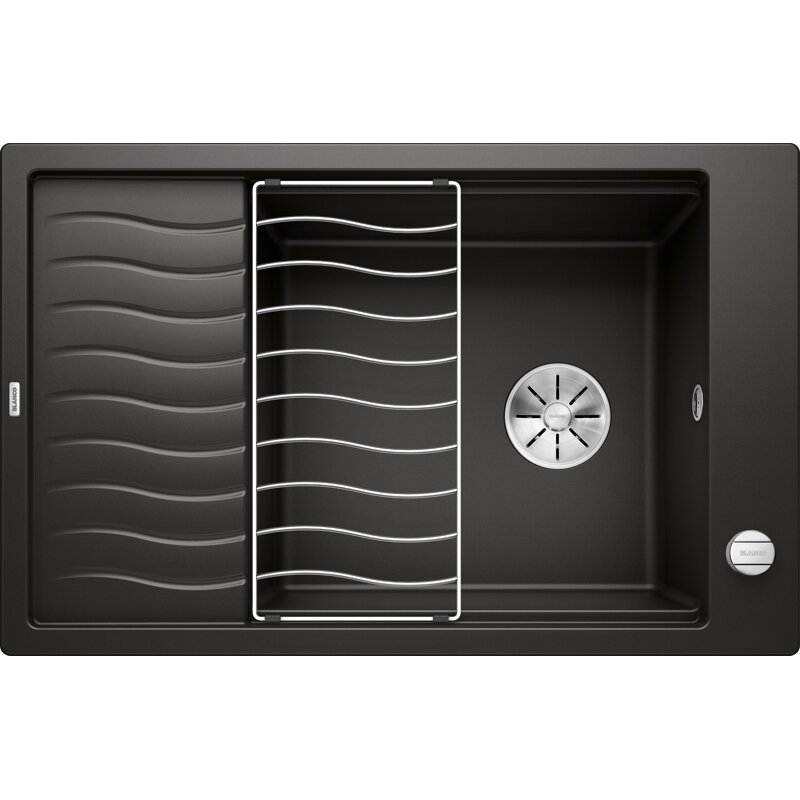 Blanco Schwarz Elon Xl 6 - Silgranitspüle, 78X50 Cm, Mit Ablaufsystembedienung Und Zubehör, 525882