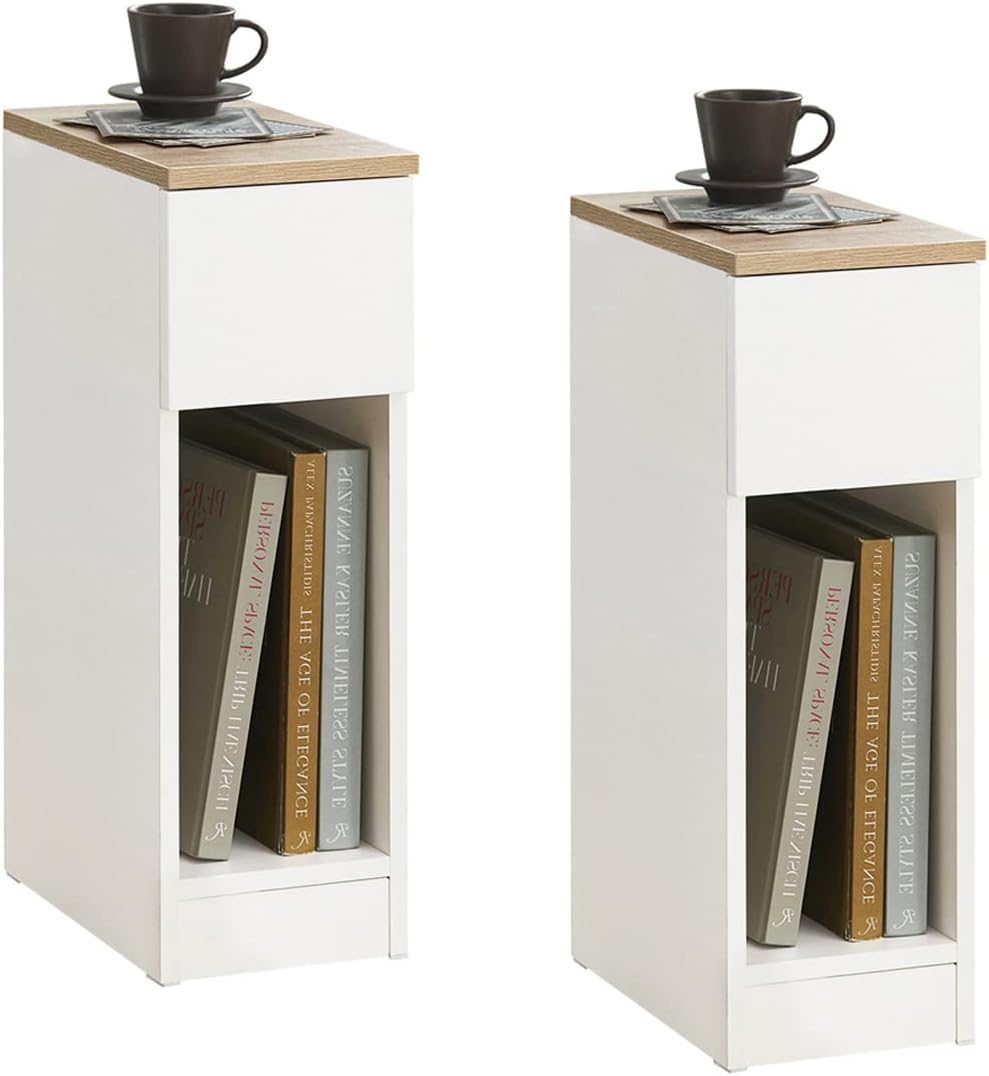 Lot De 2 Tables De Chevet 20 Cm Avec Tiroir