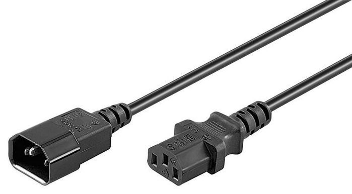 Microconnect Schwarz Cpu Stromkabel Verlängerung 1M C14-C13