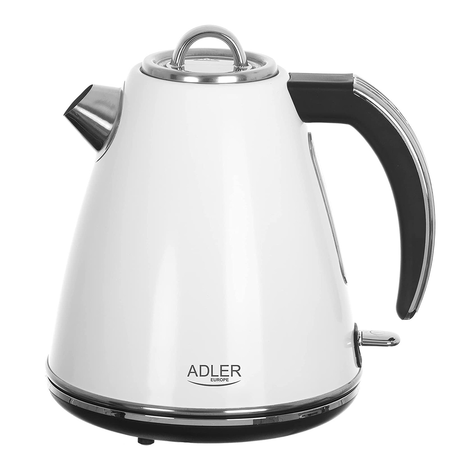 Adler Weiß Bouilloire Électrique Ad 1343, En Métal 1,5 Litres Système De Contrôle De Sécurité, Puissance Max. 2200W, Blanche