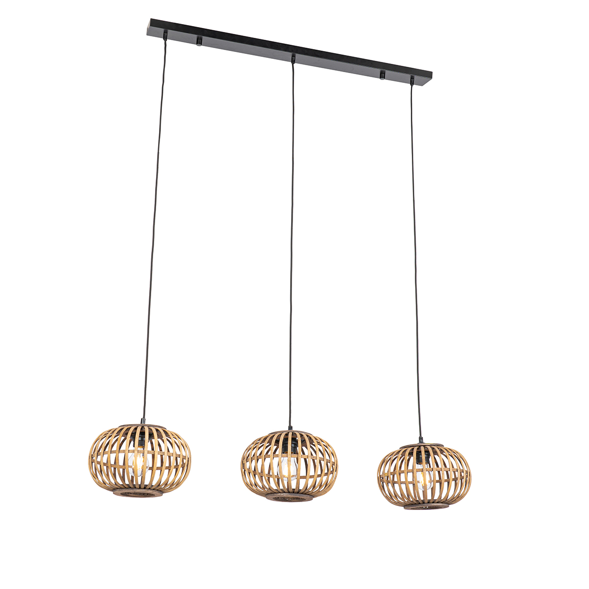Qazqa Lampada A Sospensione Tavolo Soggiorno Amira Orientale Bamboo...