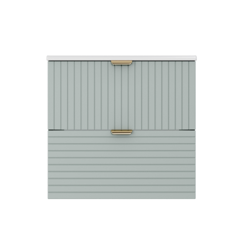 Meuble Vasque Suspendu 61x46x57 Cm Avec 2 Tiroirs À Fermeture Douce