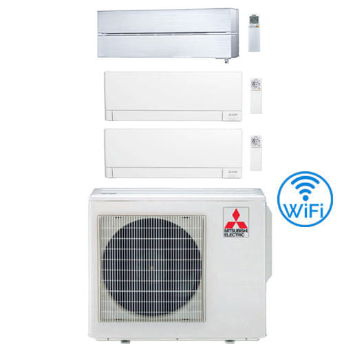 Climatizzatore Condizionatore Mitsubishi Msz-ay + Kirigamine Style Wifi R32 Trial Split Inverter 9000 + 9000 + 18000 Btu Con U.e. Mxz-4f72vf4 Classe A++/a+