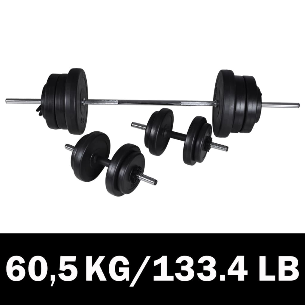 Set Bilanciere E 2 Manubri 60,5 Kg Vidaxl