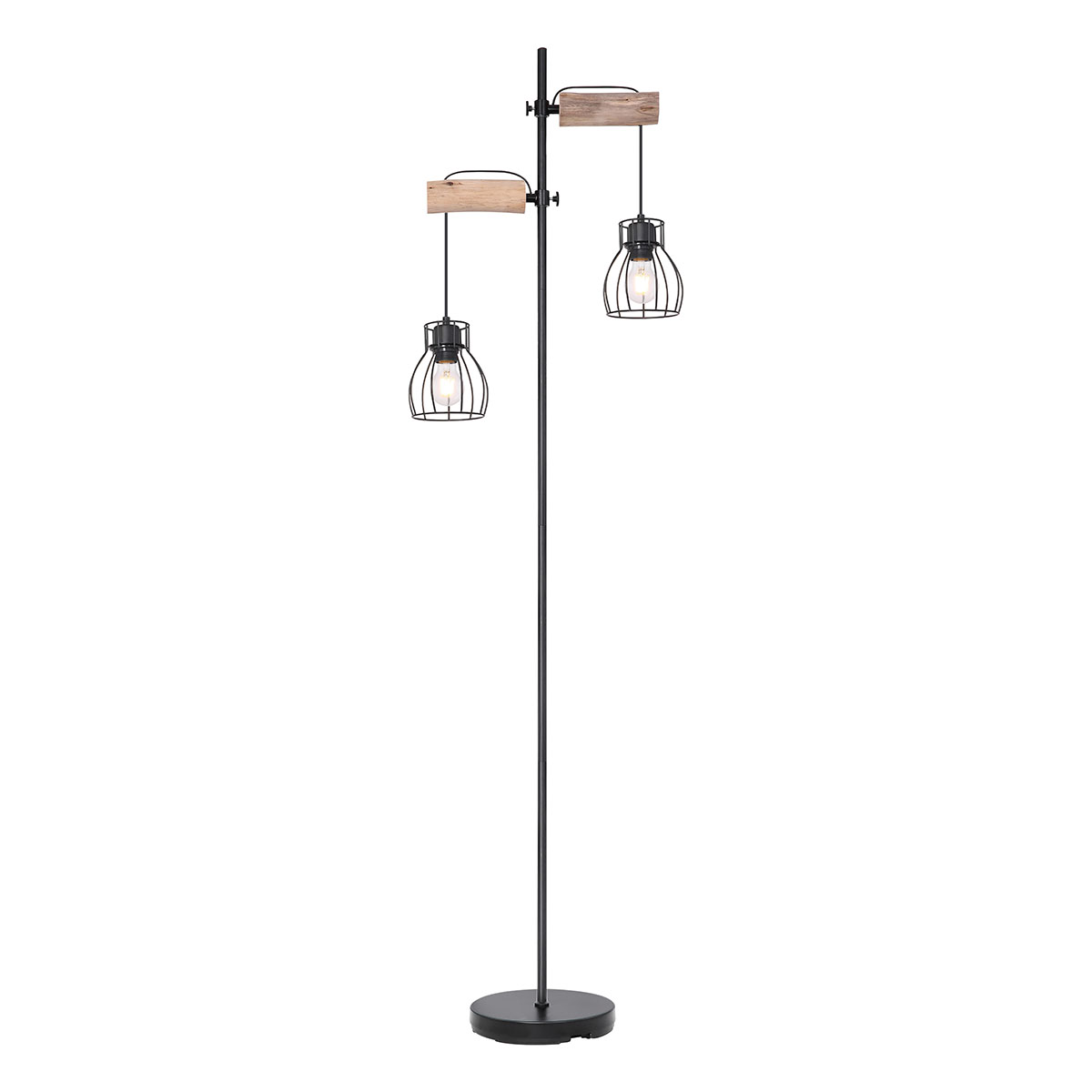 Stehlampe - Schwarz - Mina - Metall - E27 - 15326-2sn - Globo