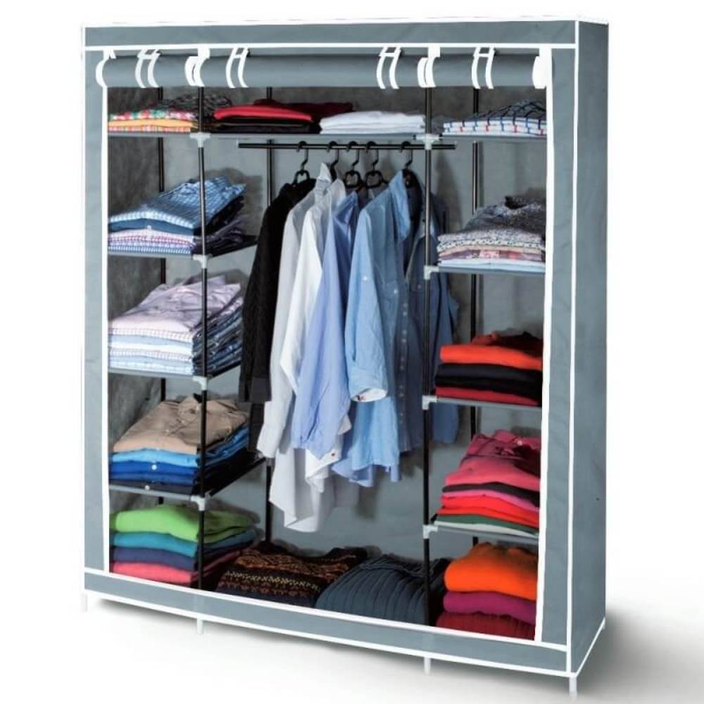 Armoire De Rangement Dressing Xxl - - Gris