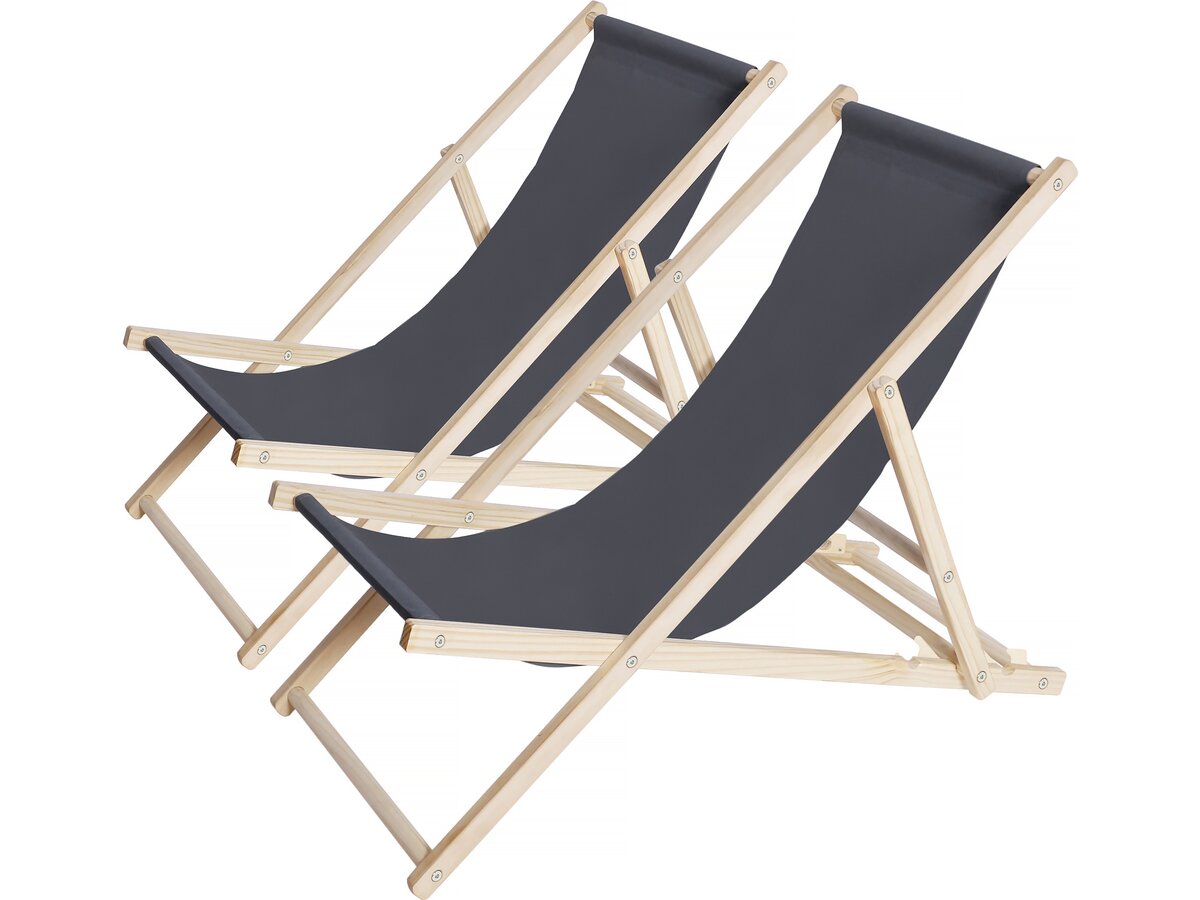 Habitat Et Jardin – Lot De 2 Transats En Bois Chilienne Pliables