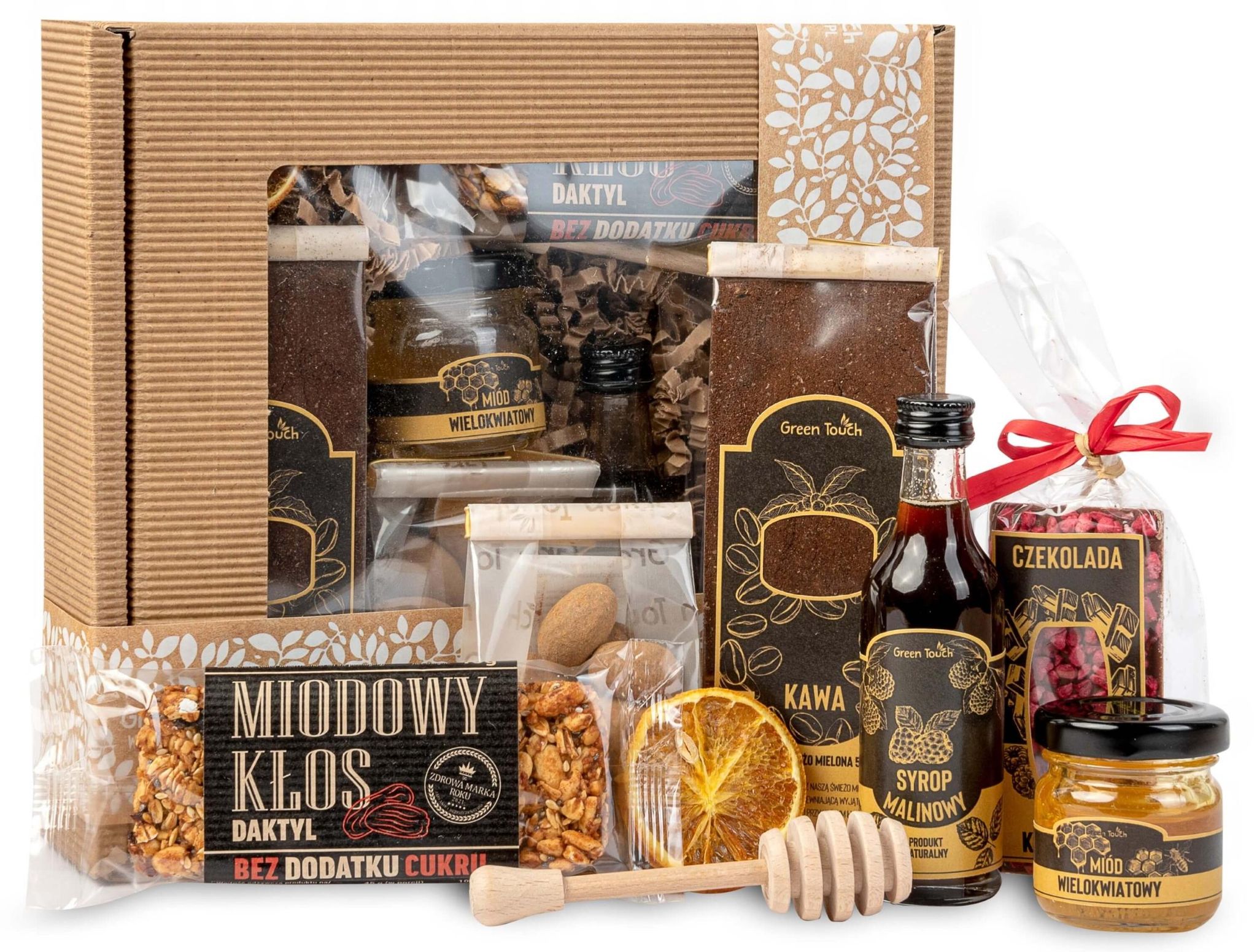 Oem Damen Braun Geschenkbox Mit Kaffee, Honigsirup, Schokoladenriegel Und Mandeln (Kraftpapier)