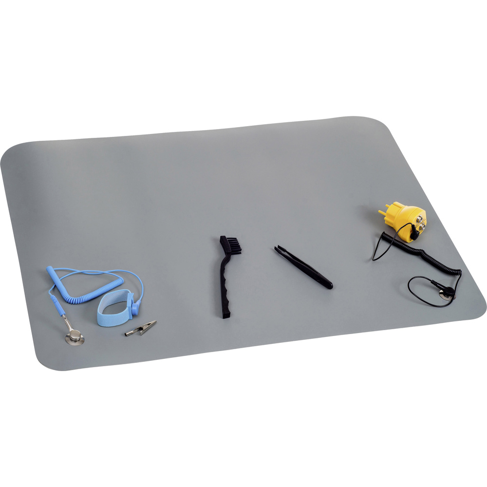 Quadrios Esd-Tischmatten-Set Grau (L X B) 650 Mm X 500 Mm