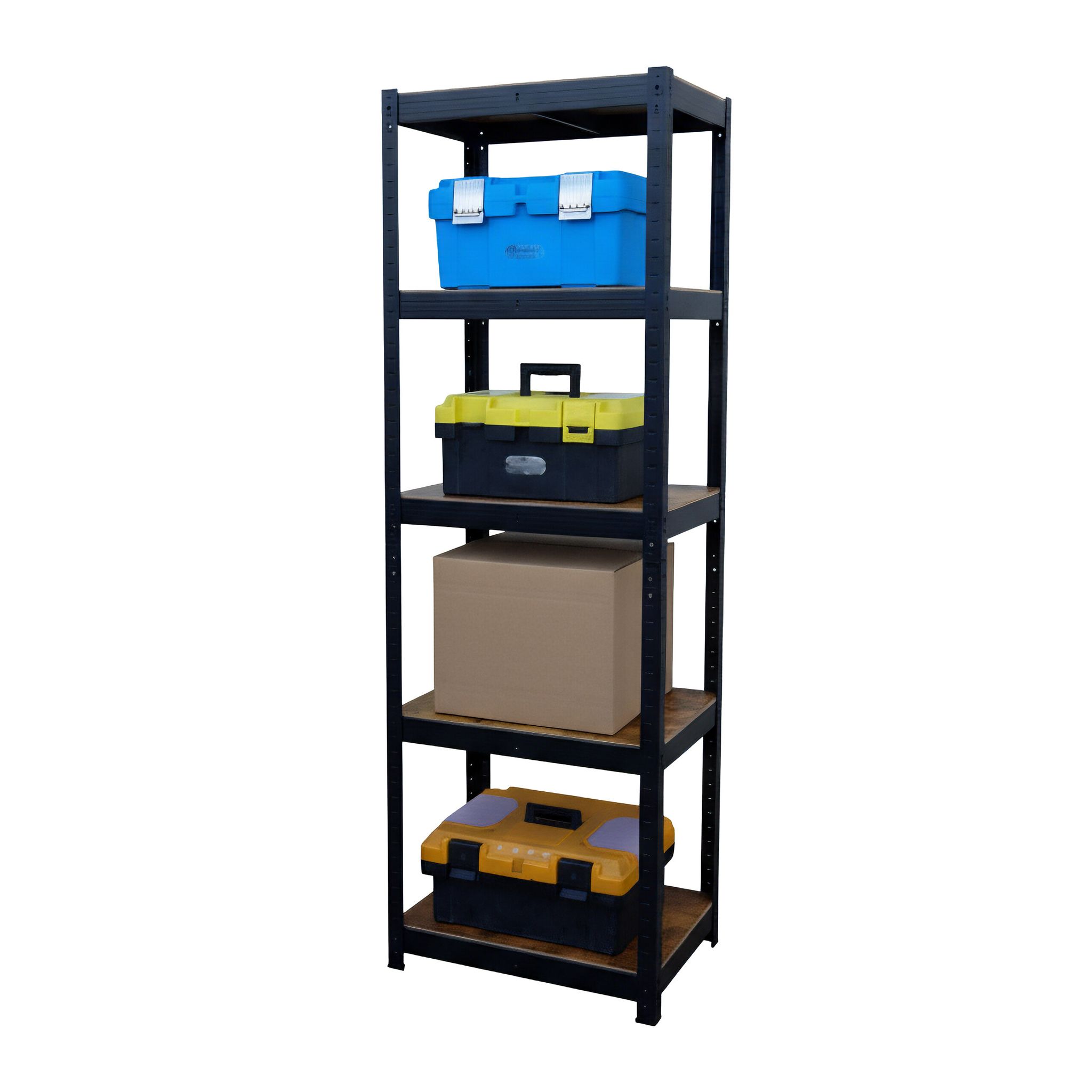 Relaxdays Heavy-duty Shelving Unit, Hwd 180x60x30 Cm, 500 Kg, 5 Shelves, Industrial Storage Rack, Black/brown