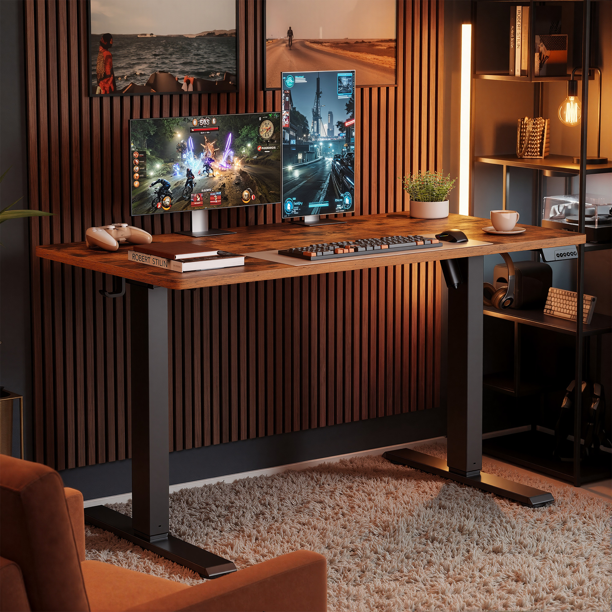 Vasagle – Bureau Assis Debout Réglable En Hauteur 120 X 60 Cm