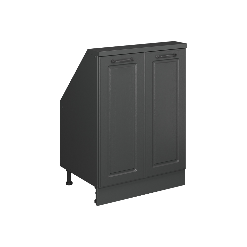 Küchenschrank Für Dachschrägen R-line, Anthrazit Landhaus/anthrazit, 60 Cm Mit 2 Türen, Vicco