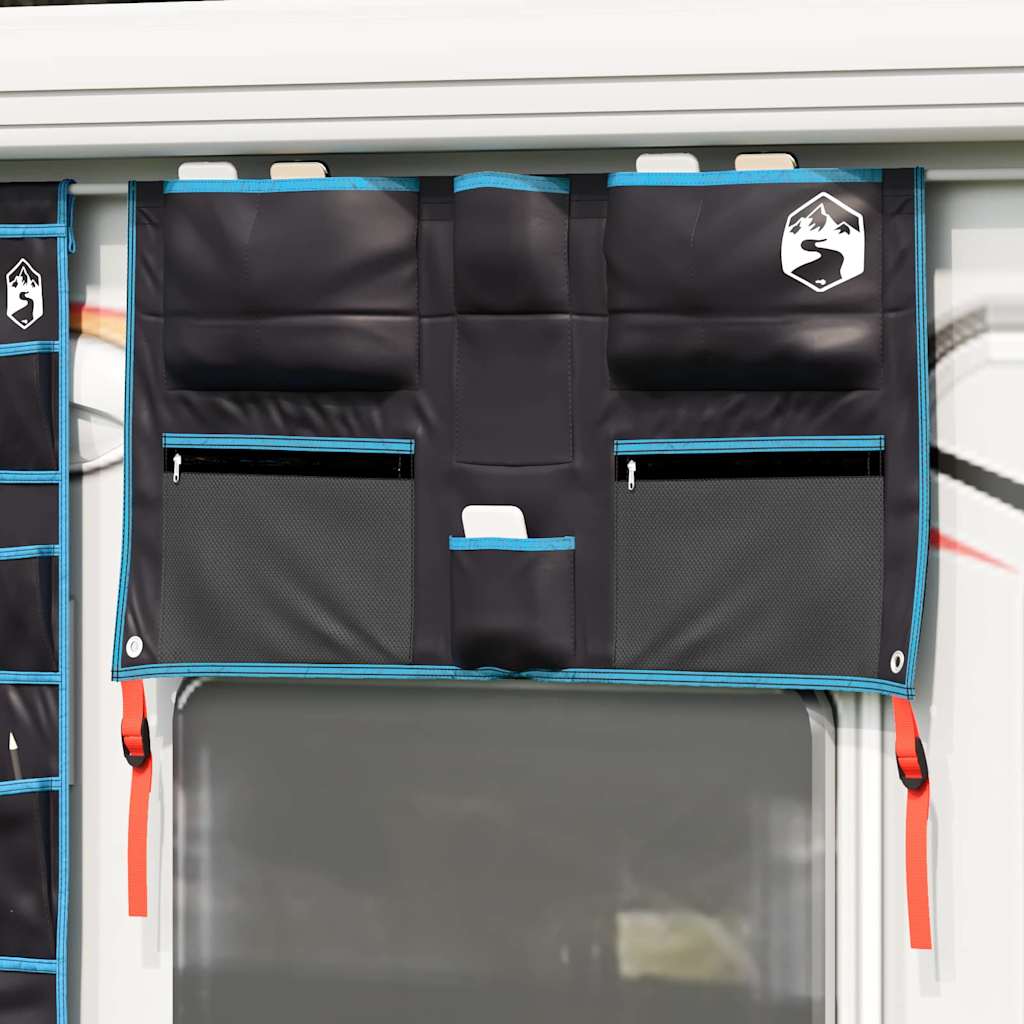 Sac de rangement extérieur rectangulaire en tissu Oxford, 98 x 47 cm, noir et bleu