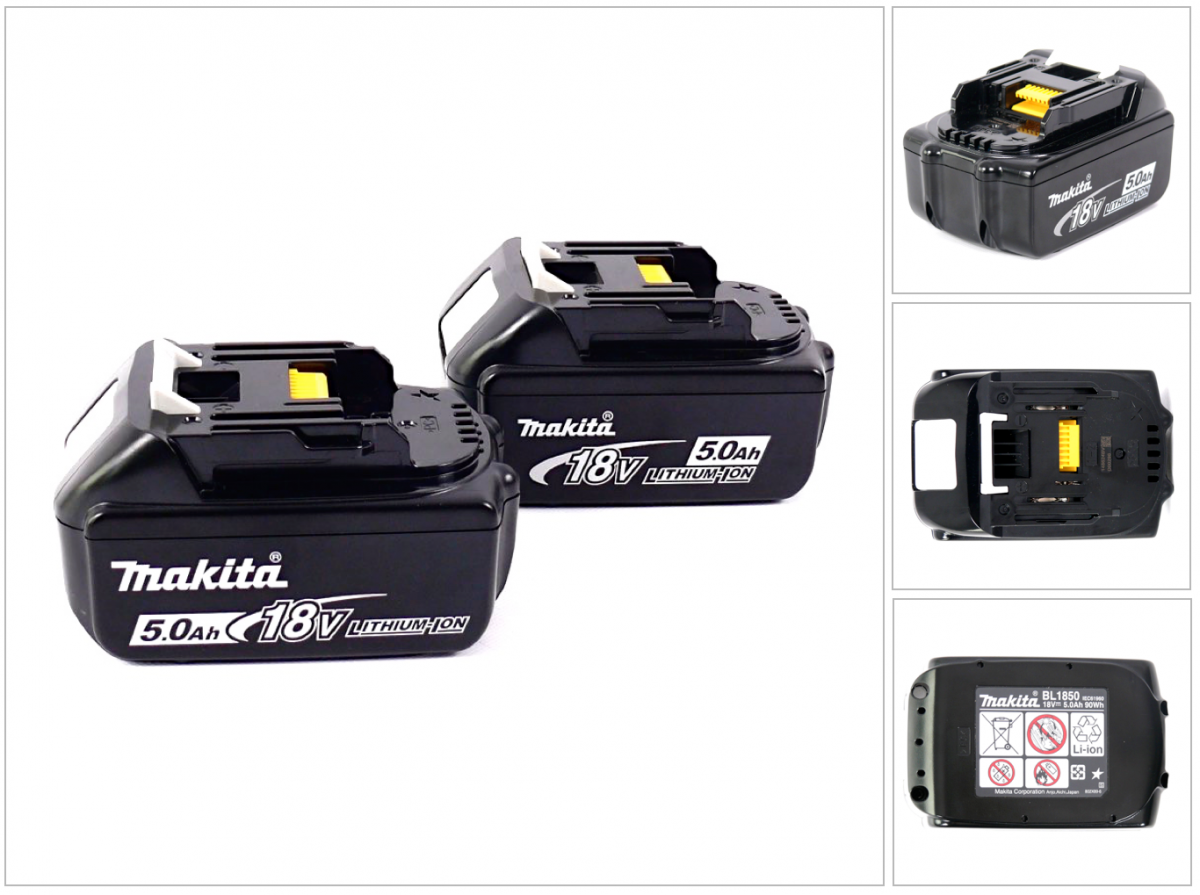 Makita - Akku Power Set 18V 2X Akku 5,0Ah Bl1850b ( 197280-8 ) Doppelpack 4204215880631