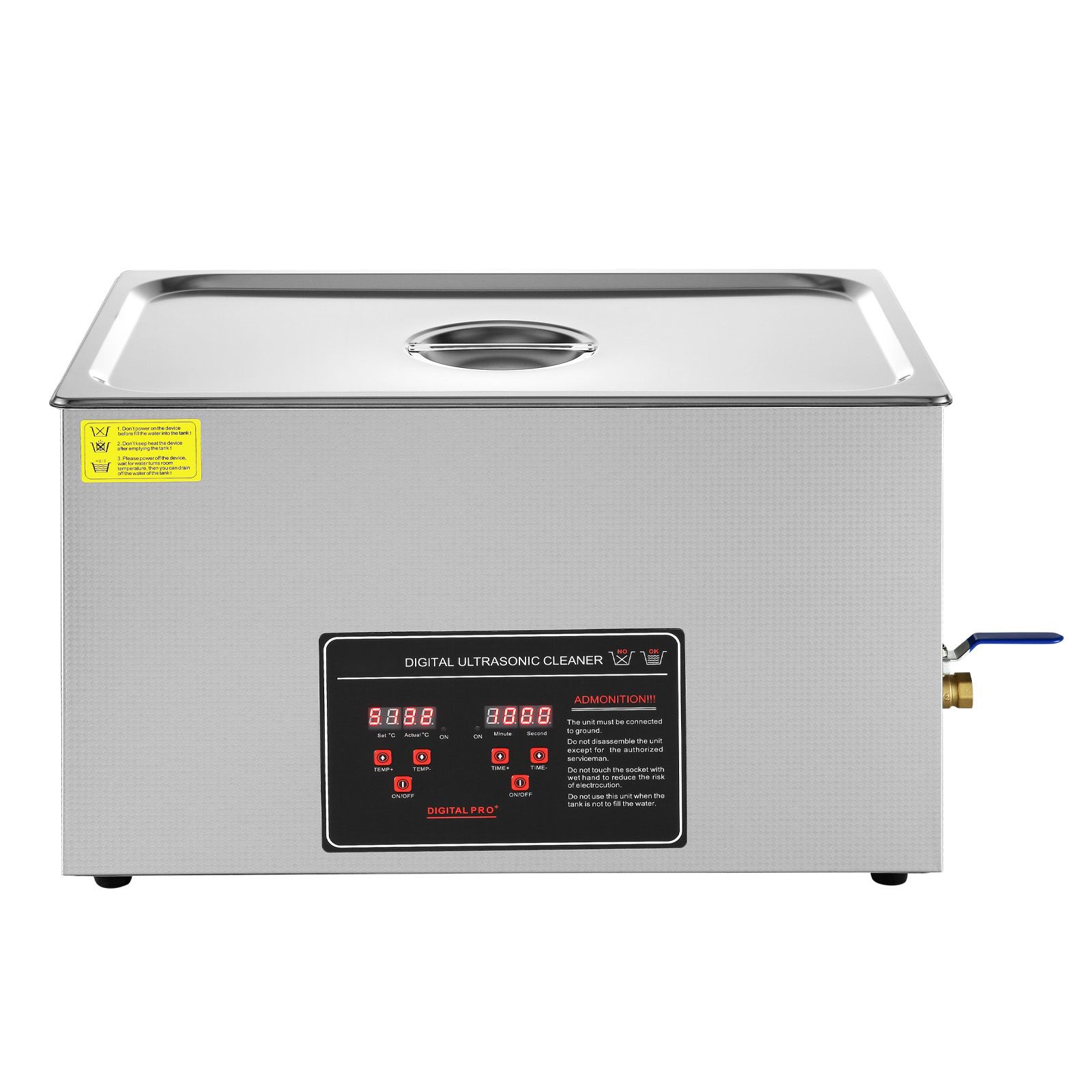 Nettoyeur ultrasonique 30 L avec chauffage et minuterie numérique, panier et cuve en acier inoxydable SUS304