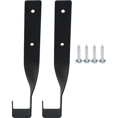 Crochets muraux en acier, revêtement noir résistant à la rouille, lot de 2