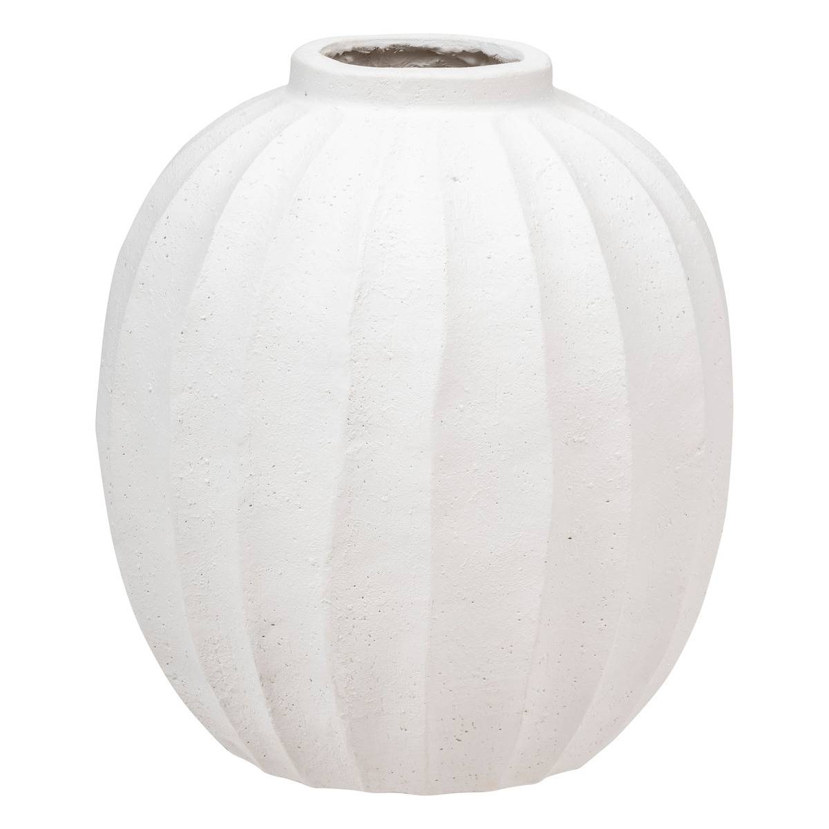 Vase Boule Amia Céramique Blanc H44,5cm - Atmosphera Créateur
