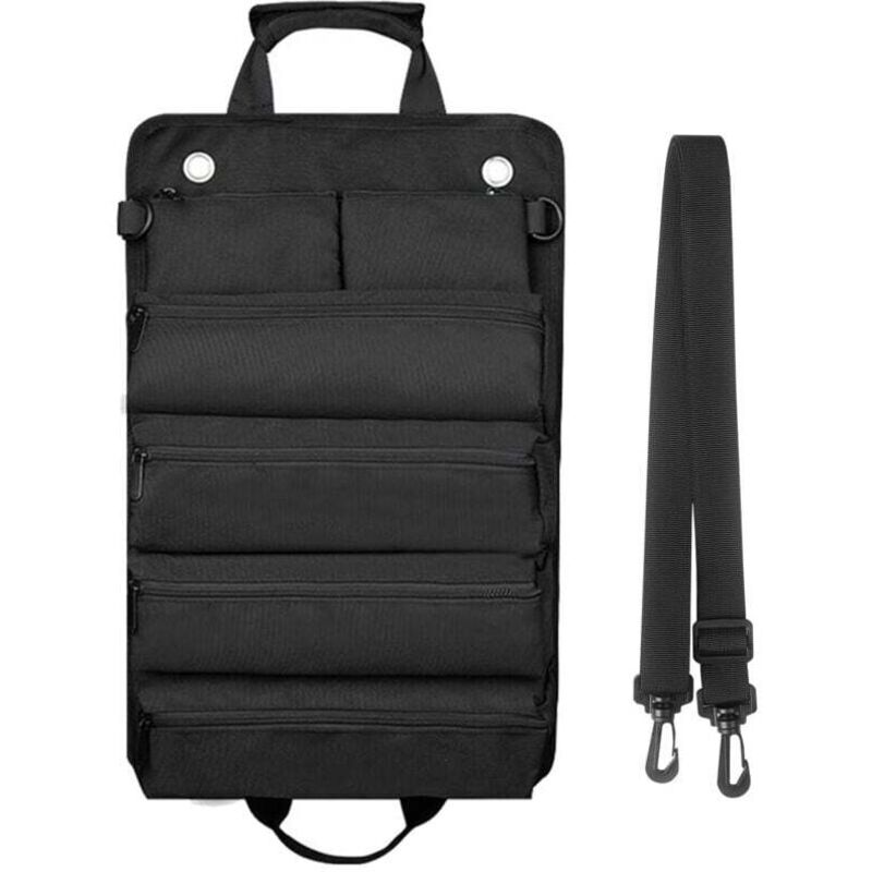 Borsa Portautensili  Impermeabile Con Ruote E Tracolla, Multifunzionale, Portatile E Robusta, Nera. OEM