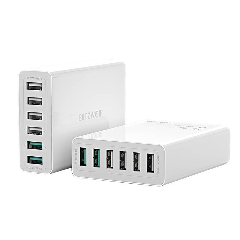 BlitzWolf BW-S15 USB-Ladegerät 60 W, 6 Anschlüsse, QC 3.0, weiß - Bild 5