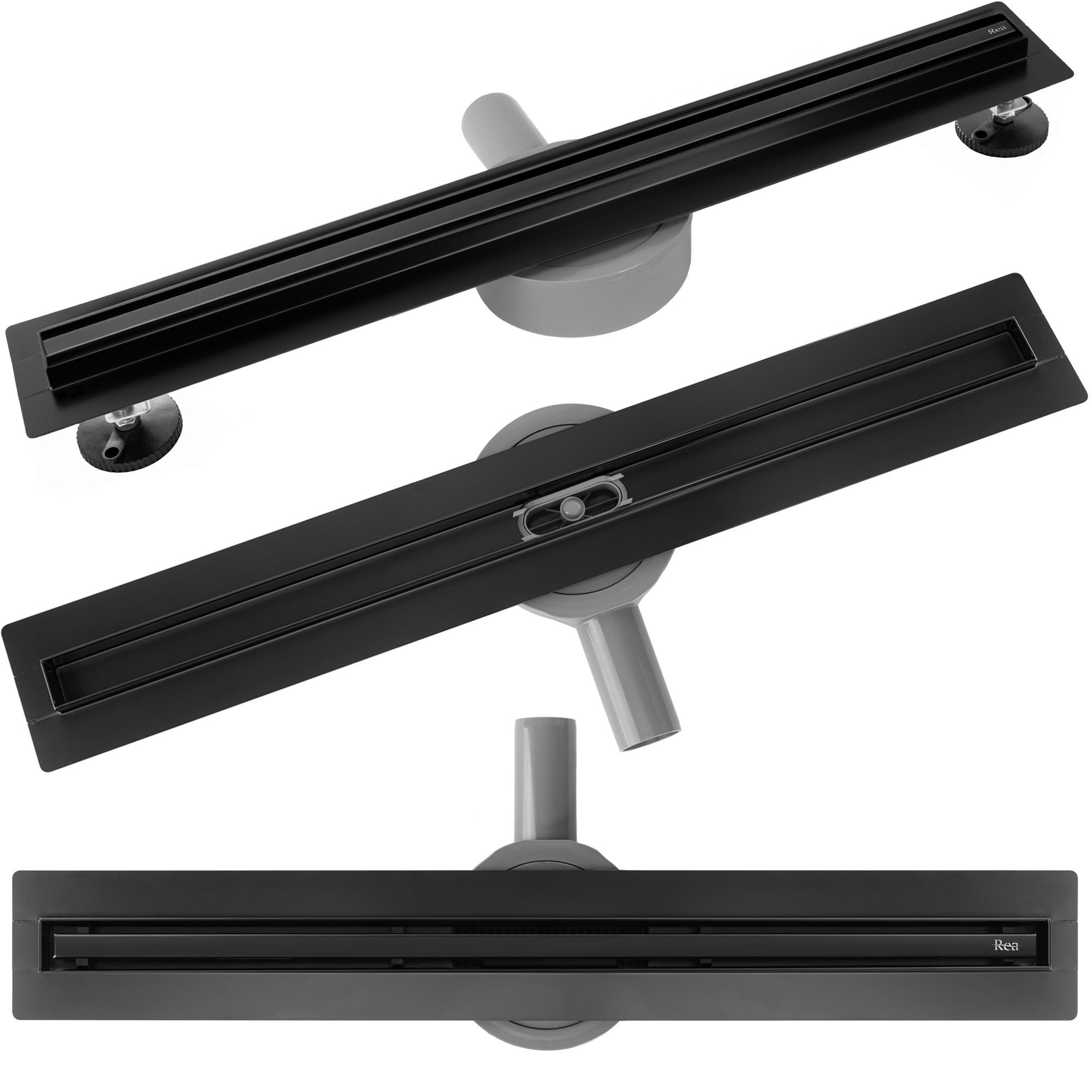Rea - Linear Drainage Neox Slim Pro Black 60