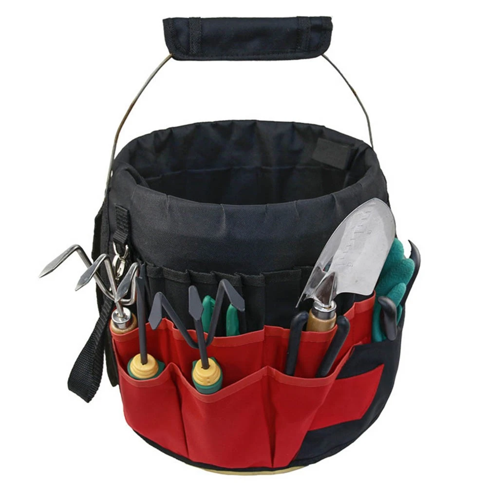 Sac à outils de jardin 42 poches, banane ou seau, noir