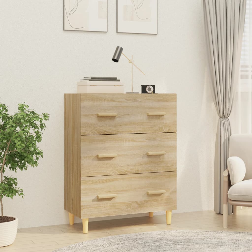 Buffet Chêne Sonoma 70x34x90 Cm Bois D'Ingénierie
