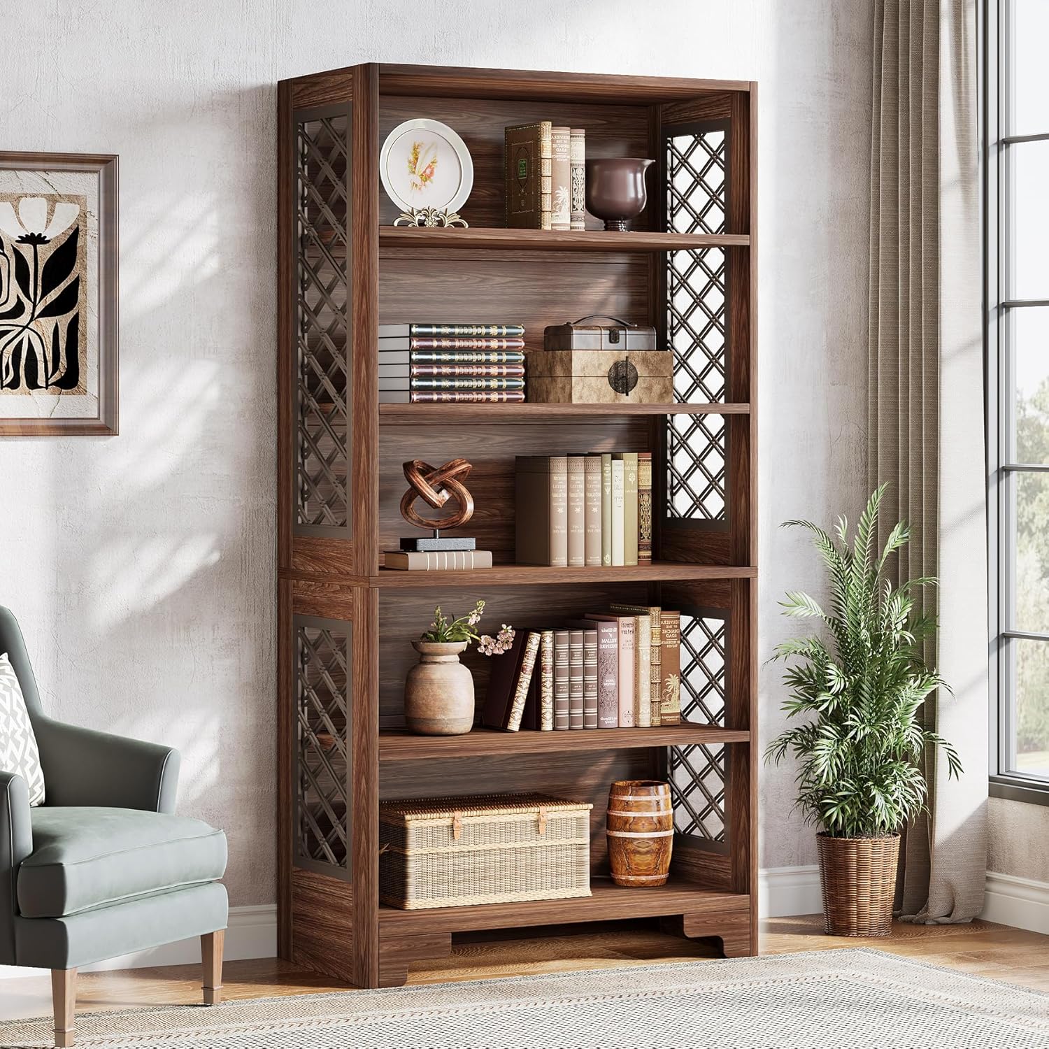 Bibliothèque À 6 Niveaux, 180 Cm De Haut