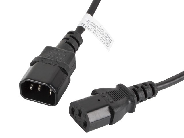 Lanberg Schwarz Iec 320 C13 - C14 Stromkabel-Verlängerungskabel 1,8 M