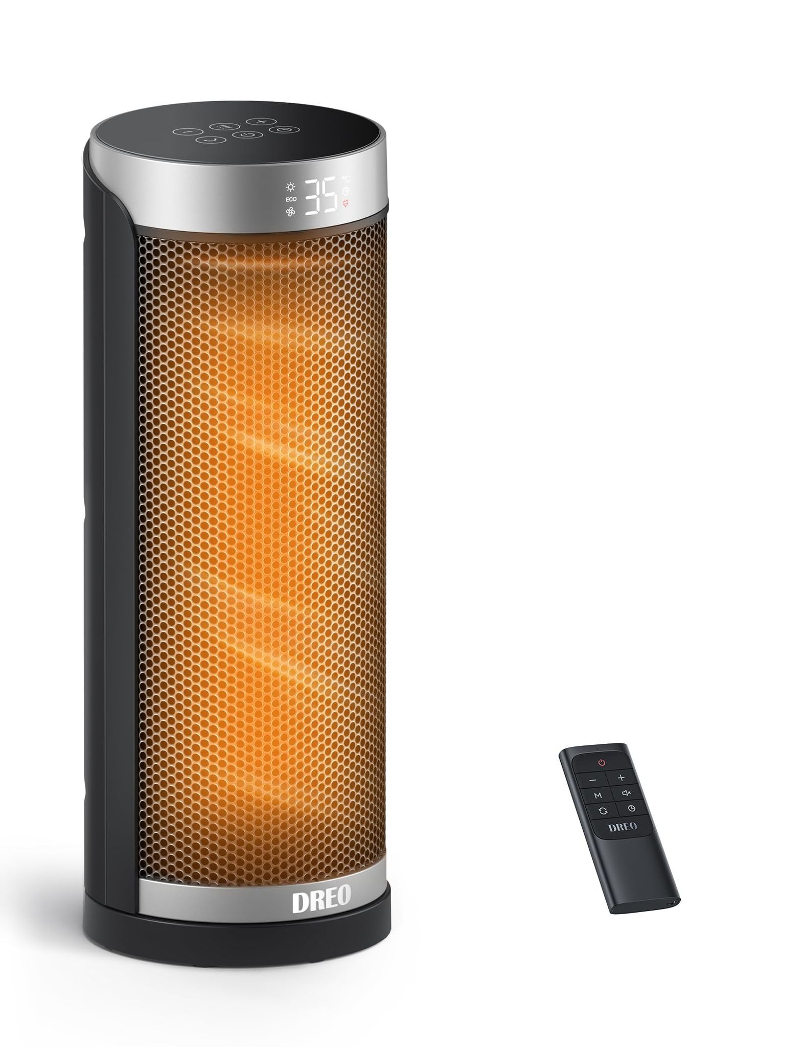 Dreo Termoventilatore A Risparmio Energetico, Riscaldatore In Ceramica Ptc Silenzioso, Stufa Elettrica Oscillante A 70° Con Telecomando, Timer Da 12 Ore, 3 Modalità E 3 Velocità, Solaris Slim H3