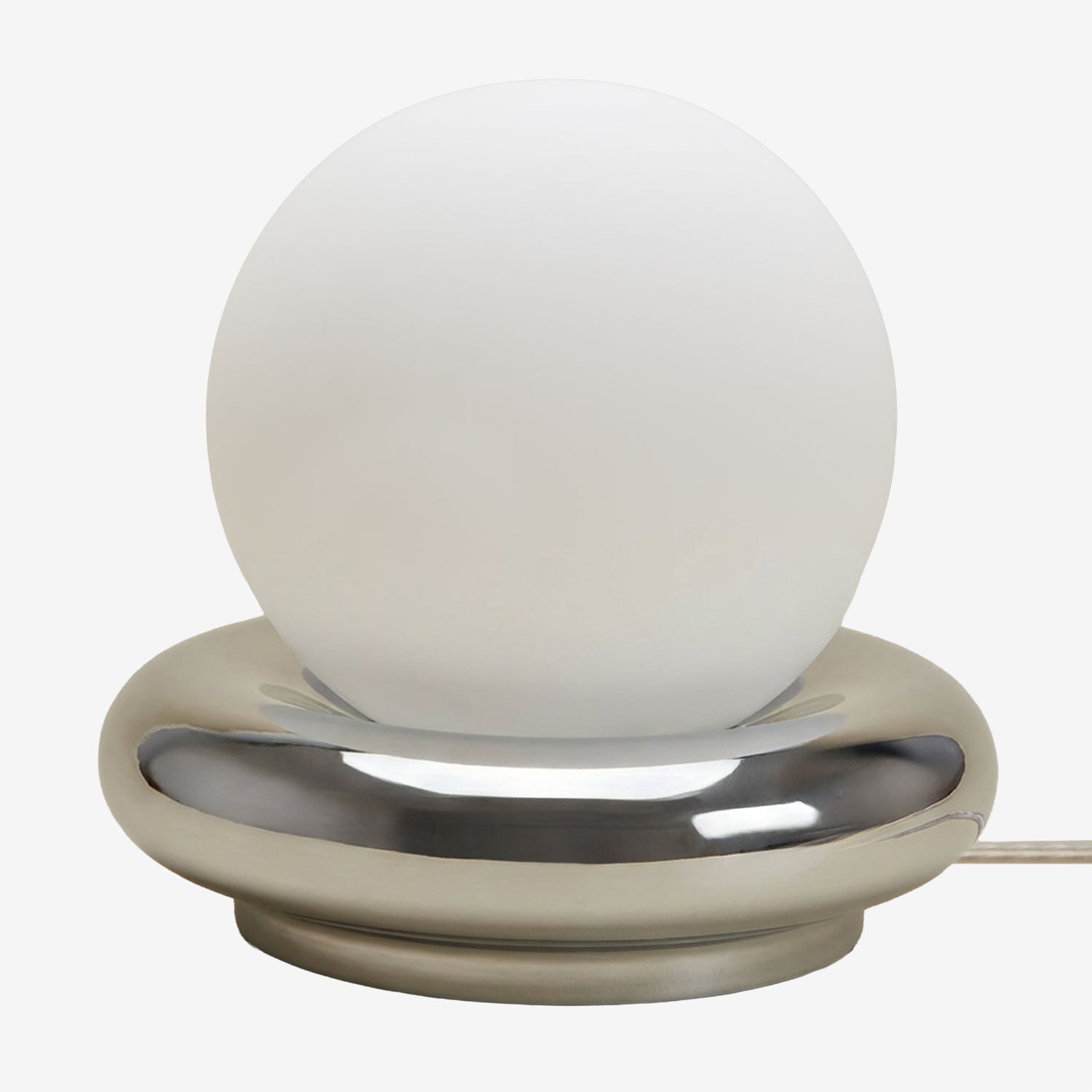 Lampe De Table En Céramique Avec Boule En Cristal Kryx Sklum Gris Chromé