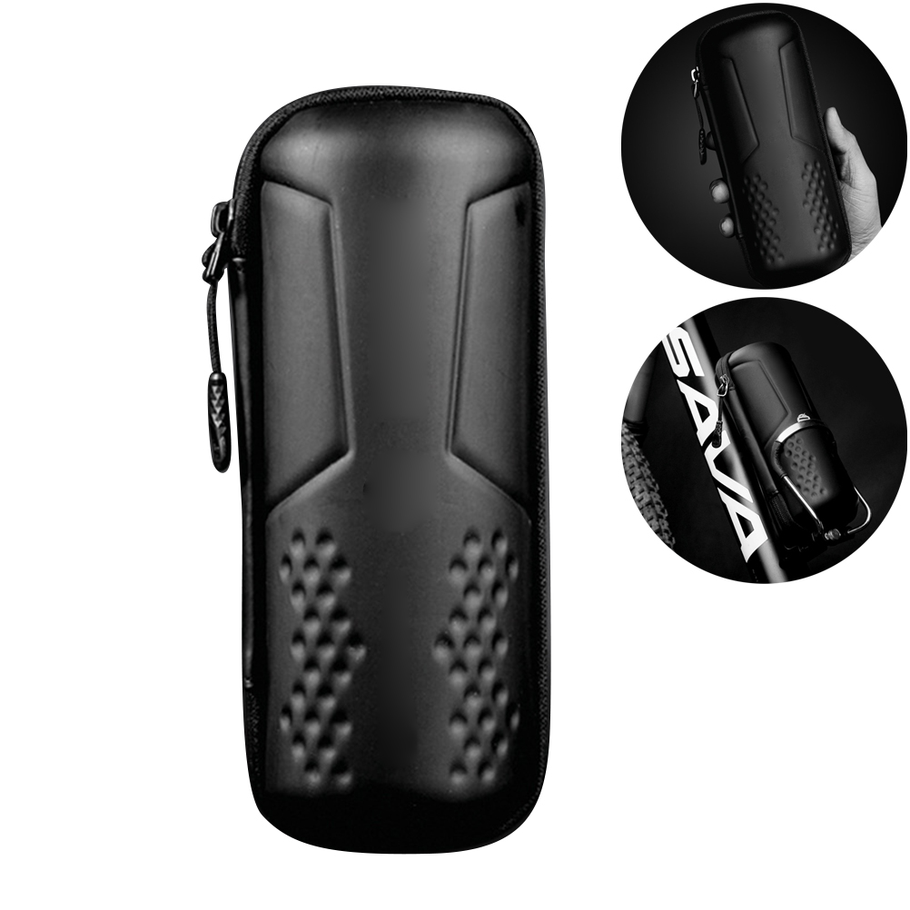 Sacoche de vélo EVA rigide, capsule de rangement pour outils, fermeture éclair, 19 x 8,5 x 8 cm